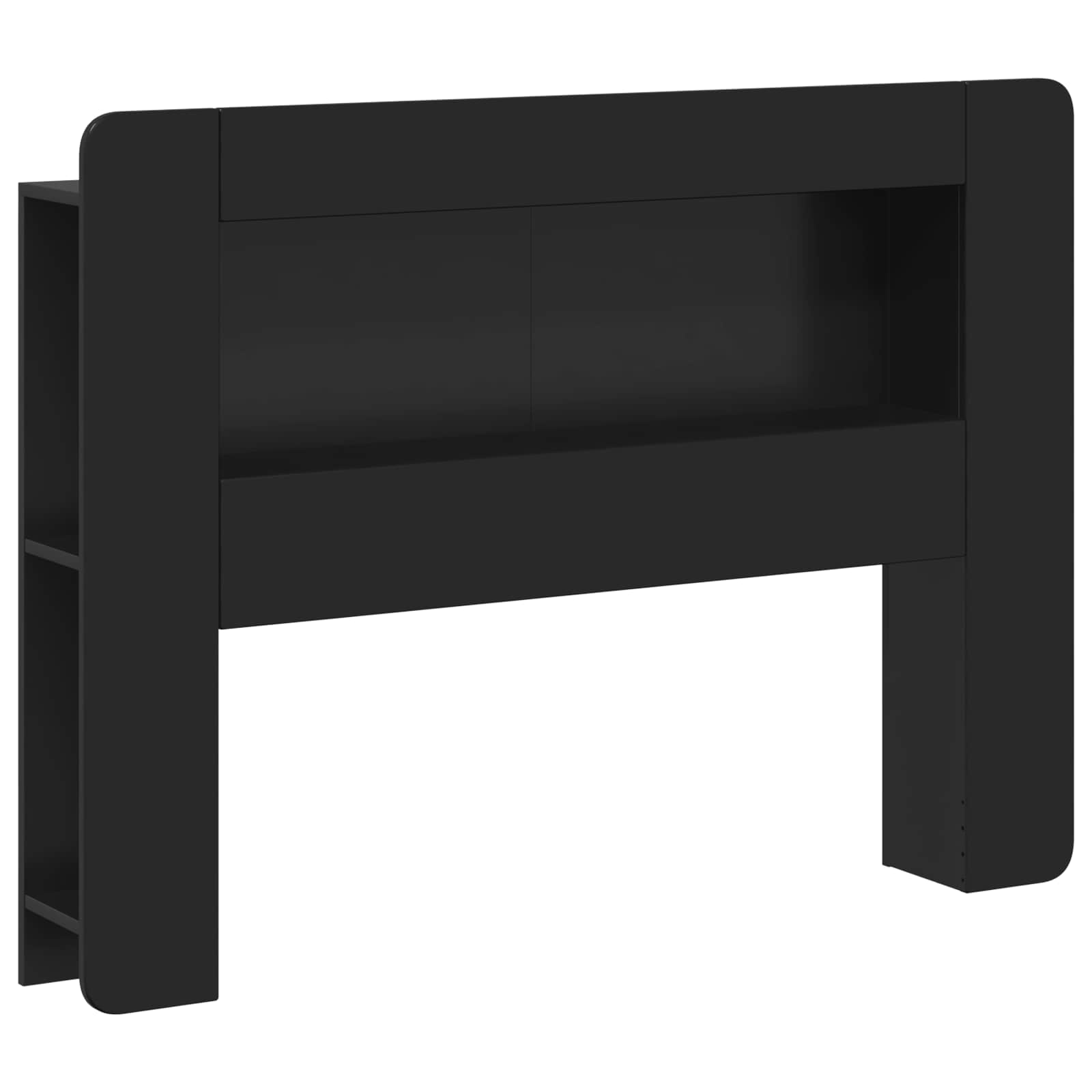 Kopfteil-Schrank mit Speicher Schwarz Holzwerkstoff