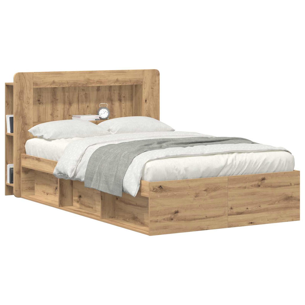 Kopfteil-Schrank mit Speicher Artisan-Eiche Holzwerkstoff