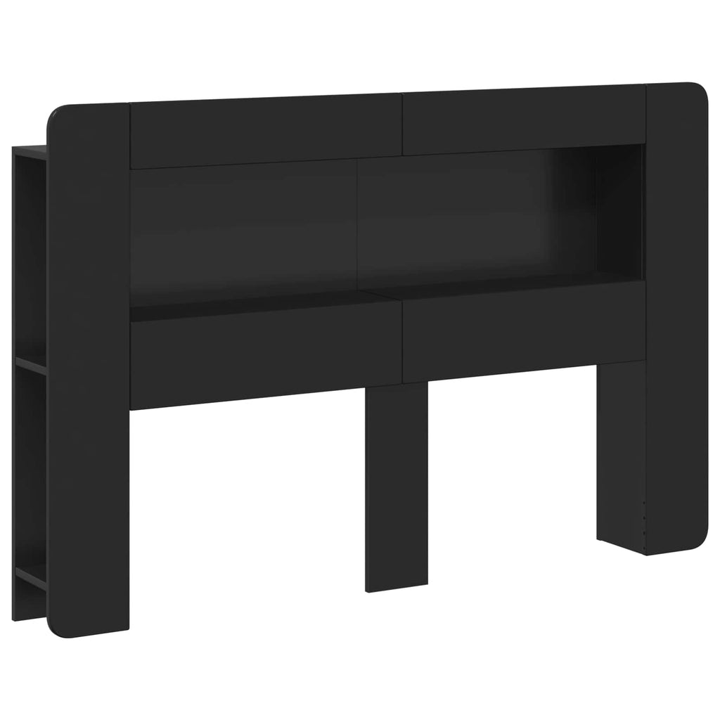 Kopfteil-Schrank mit Speicher Schwarz Holzwerkstoff