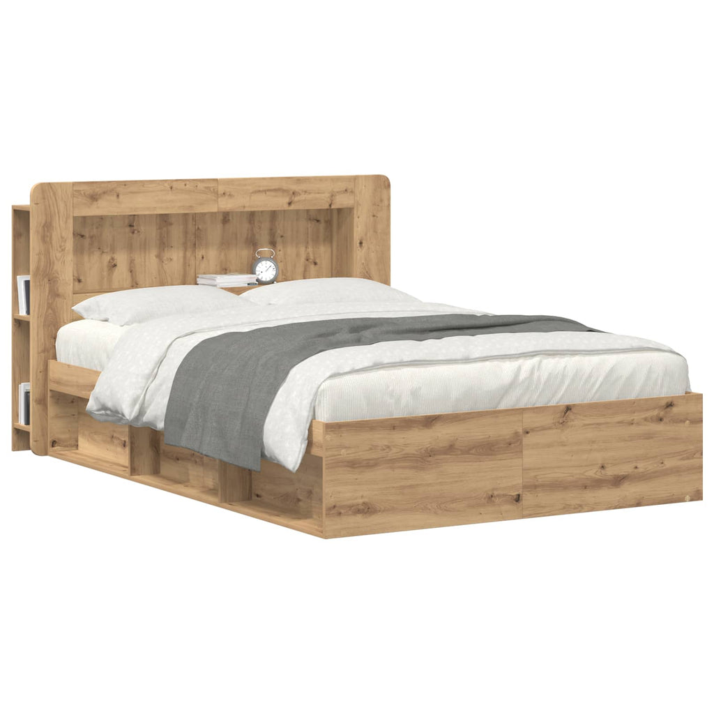 Kopfteil-Schrank mit Speicher Artisan-Eiche Holzwerkstoff