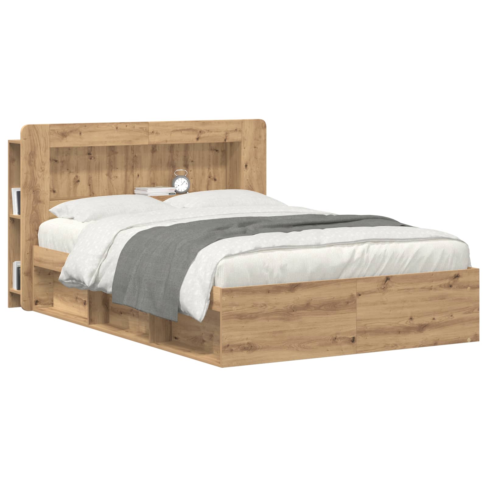 Kopfteil-Schrank mit Speicher Artisan-Eiche Holzwerkstoff