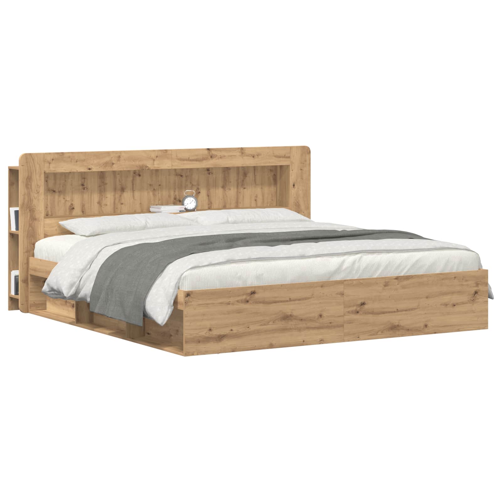 Kopfteil-Schrank mit Speicher Artisan-Eiche Holzwerkstoff