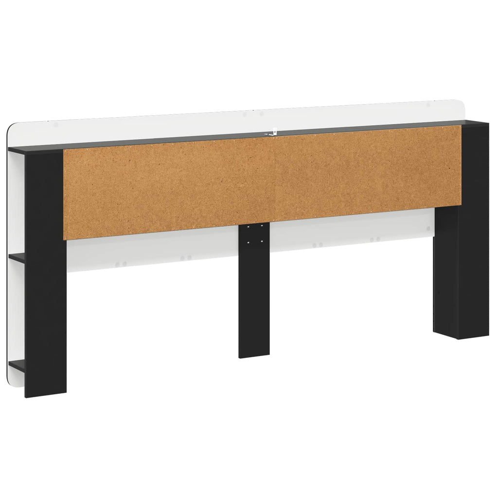 Kopfteil-Schrank mit Speicher Schwarz Holzwerkstoff