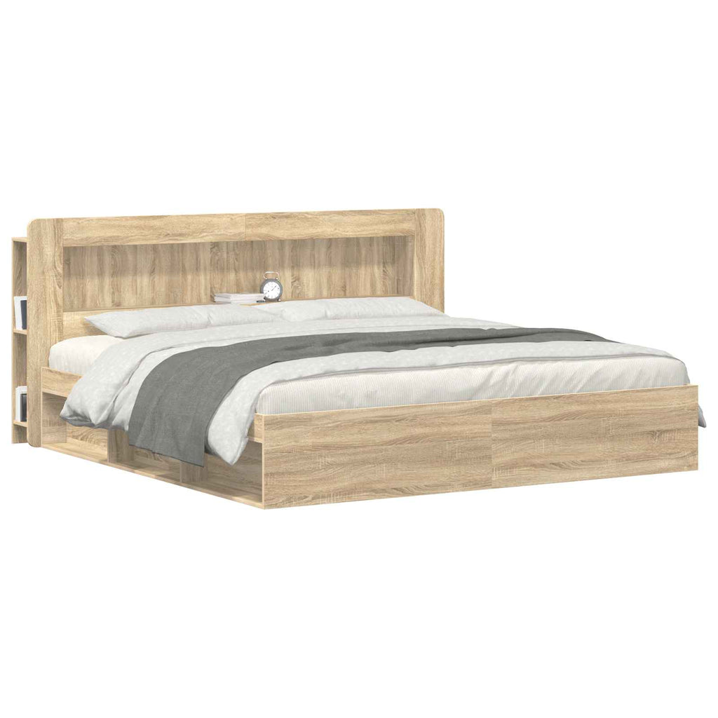 Kopfteil-Schrank mit Speicher Sonoma-Eiche Holzwerkstoff