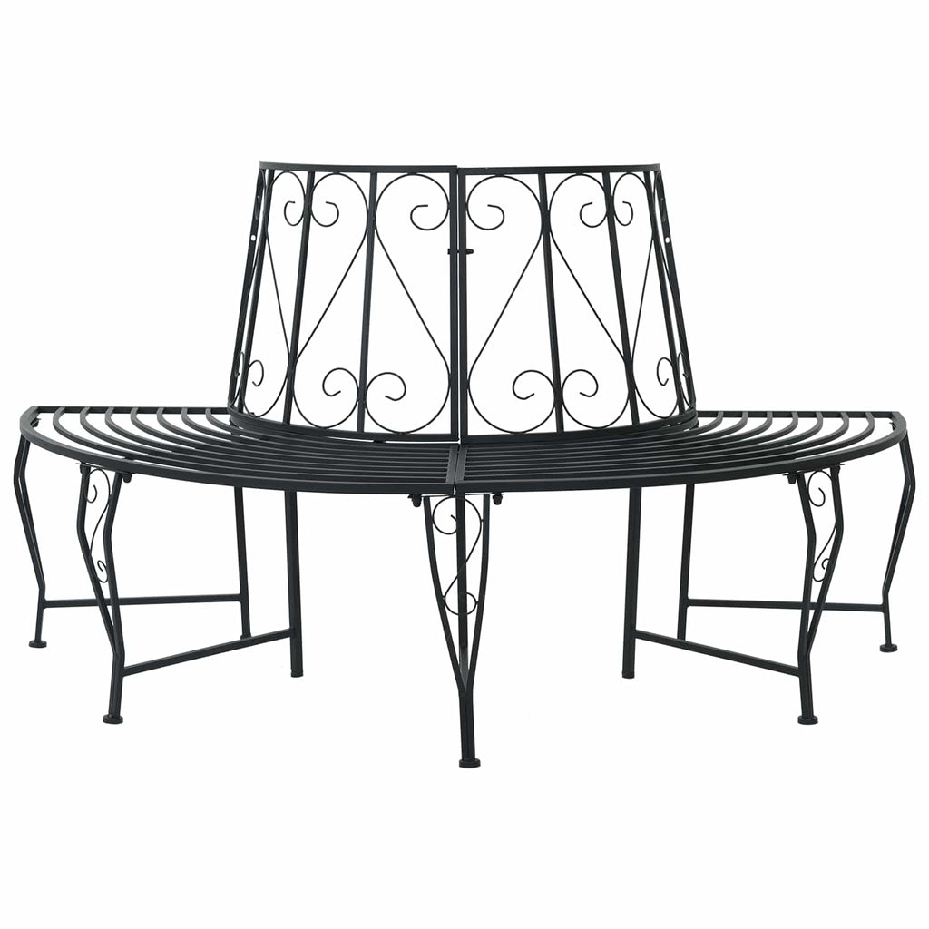 Baumbank 4-Sitzanzahl 160 x 80 x 89 cm Stahl Schwarz