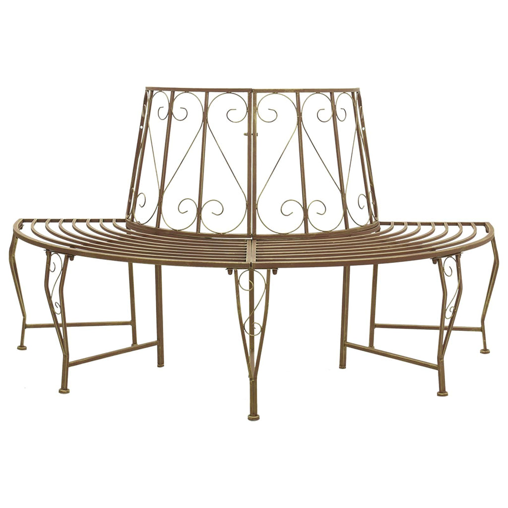 Baumbank 4-Sitzanzahl 160 x 80 x 89 cm Stahl Antikbraun