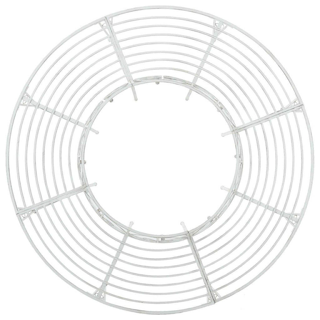 Baumbank 8-Sitzanzahl Ø 160 x 89 cm Stahl Antik Weiß Rund