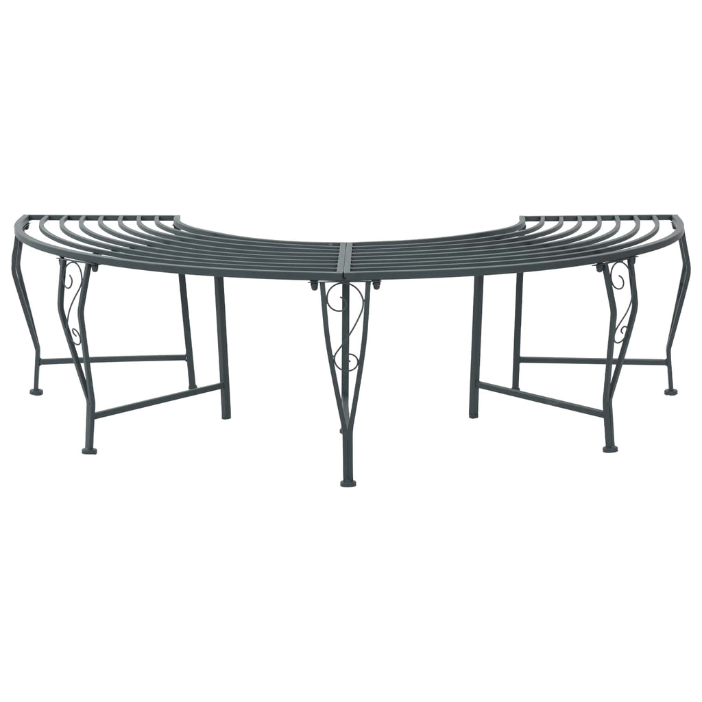 Baumbank 4-Sitzanzahl 160 x 80 x 44 cm Stahl Silber Grau