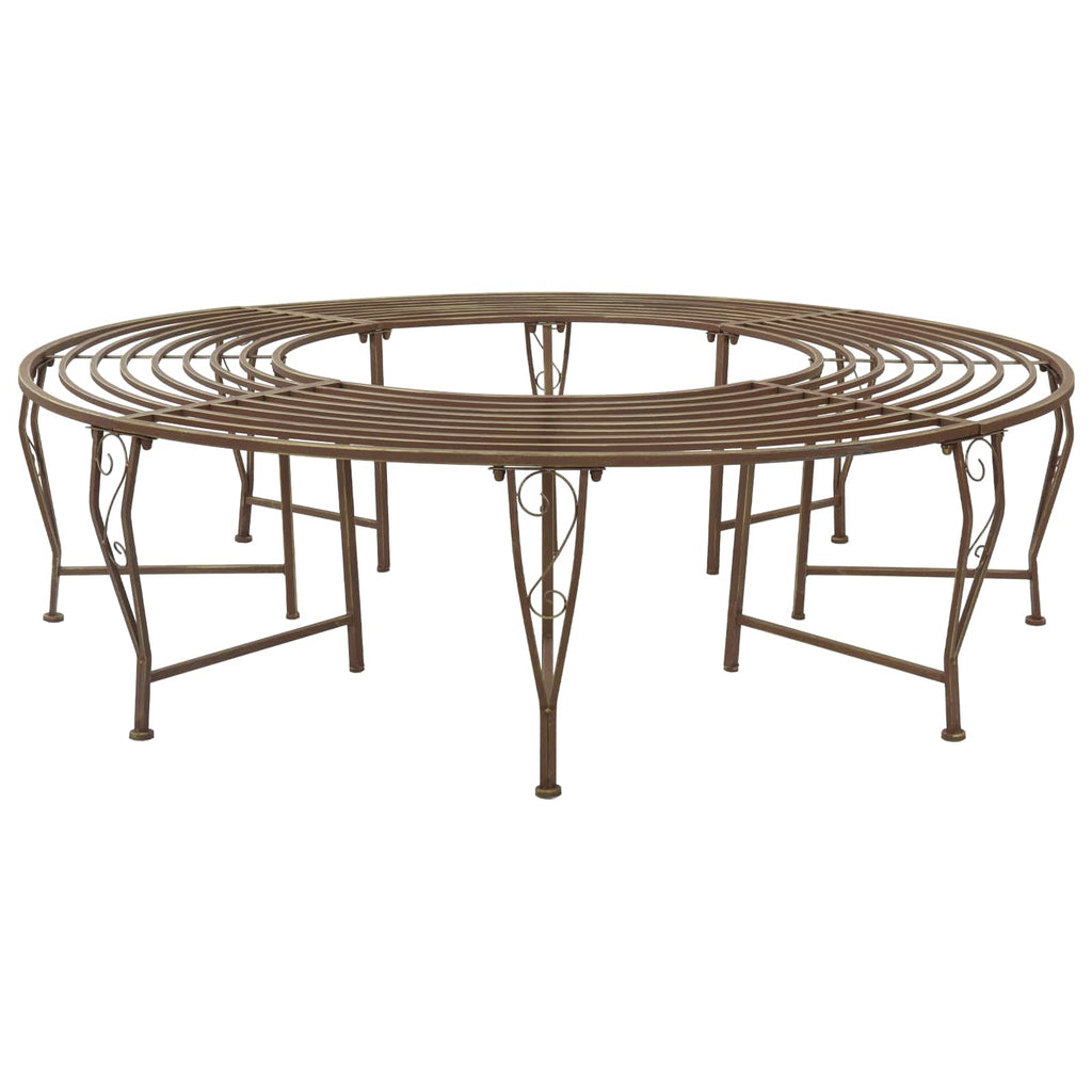 Baumbank 8-Sitzanzahl Ø 160 x 44 cm Stahl Antikbraun Rund