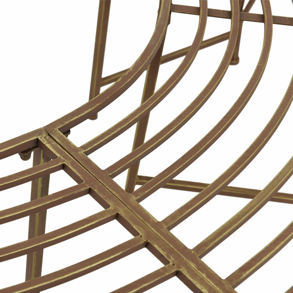 Baumbank 4-Sitzanzahl 160 x 80 x 44 cm Stahl Antikbraun
