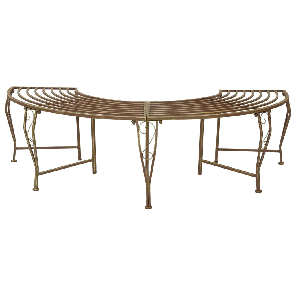 Baumbank 4-Sitzanzahl 160 x 80 x 44 cm Stahl Antikbraun