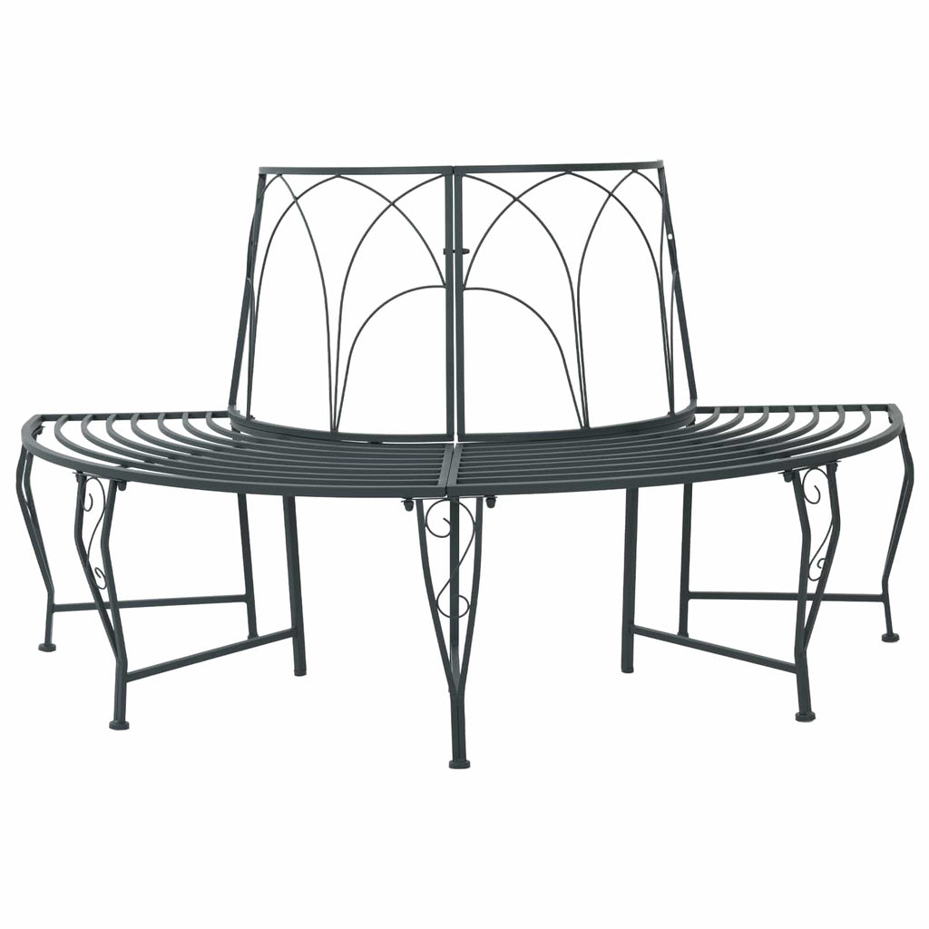 Baumbank 4-Sitzanzahl 160 x 80 x 89 cm Stahl Silber Grau