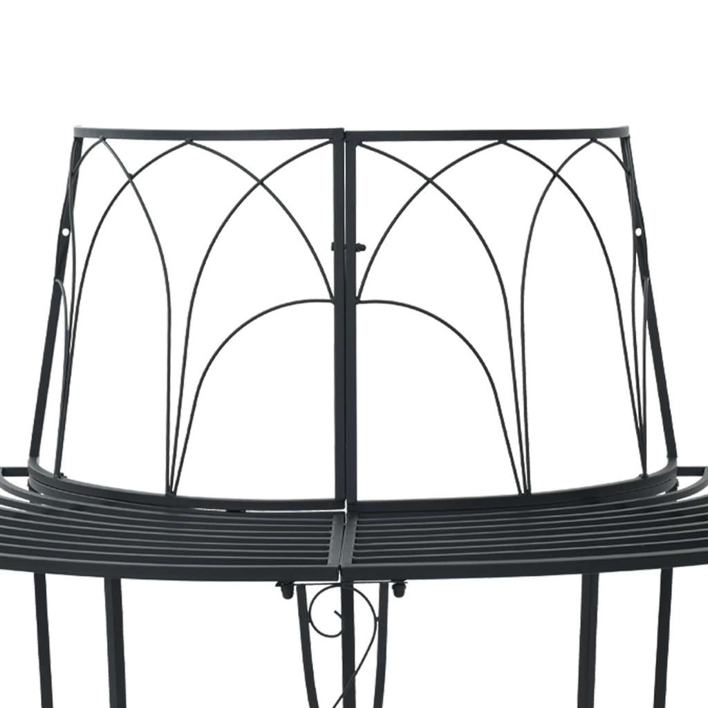 Baumbank 4-Sitzanzahl 160 x 80 x 89 cm Stahl Schwarz