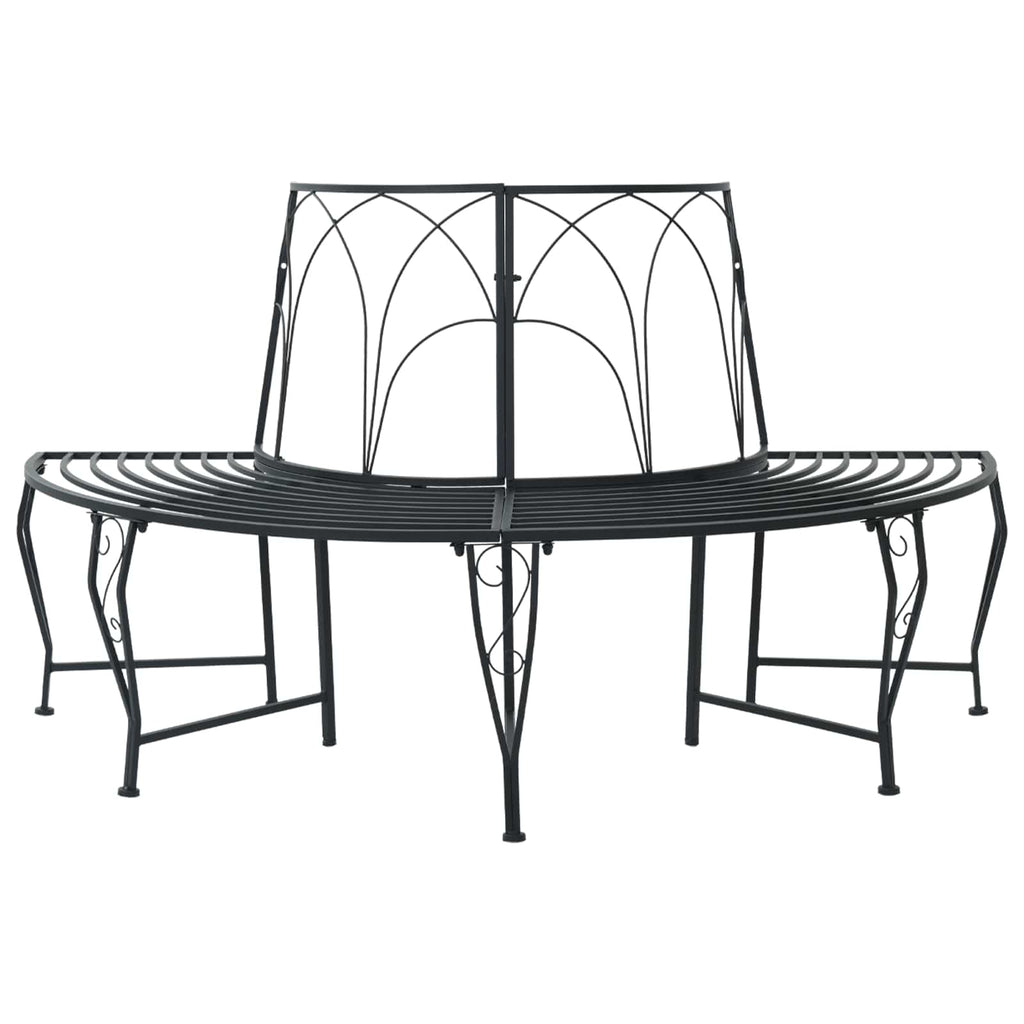 Baumbank 4-Sitzanzahl 160 x 80 x 89 cm Stahl Schwarz