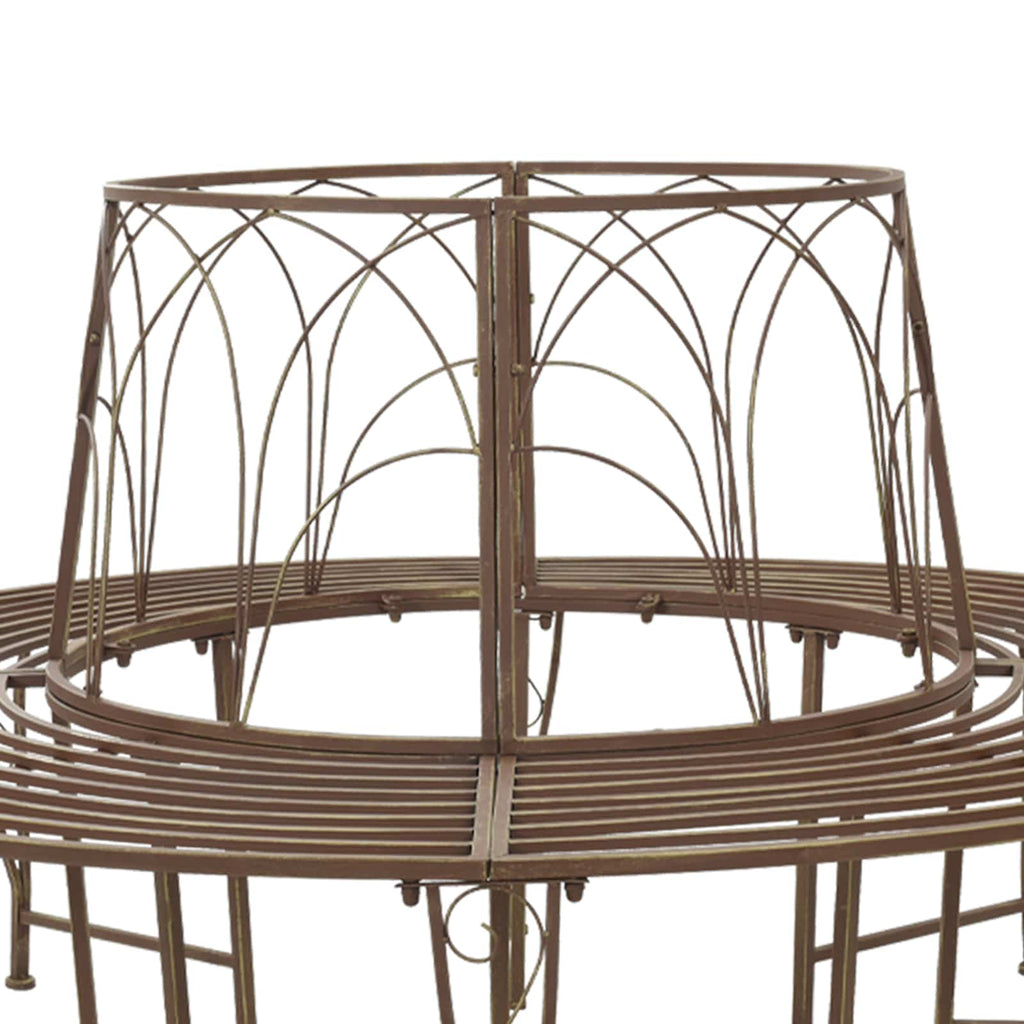 Baumbank 8-Sitzanzahl Ø 160 x 89 cm Stahl Antikbraun Rund