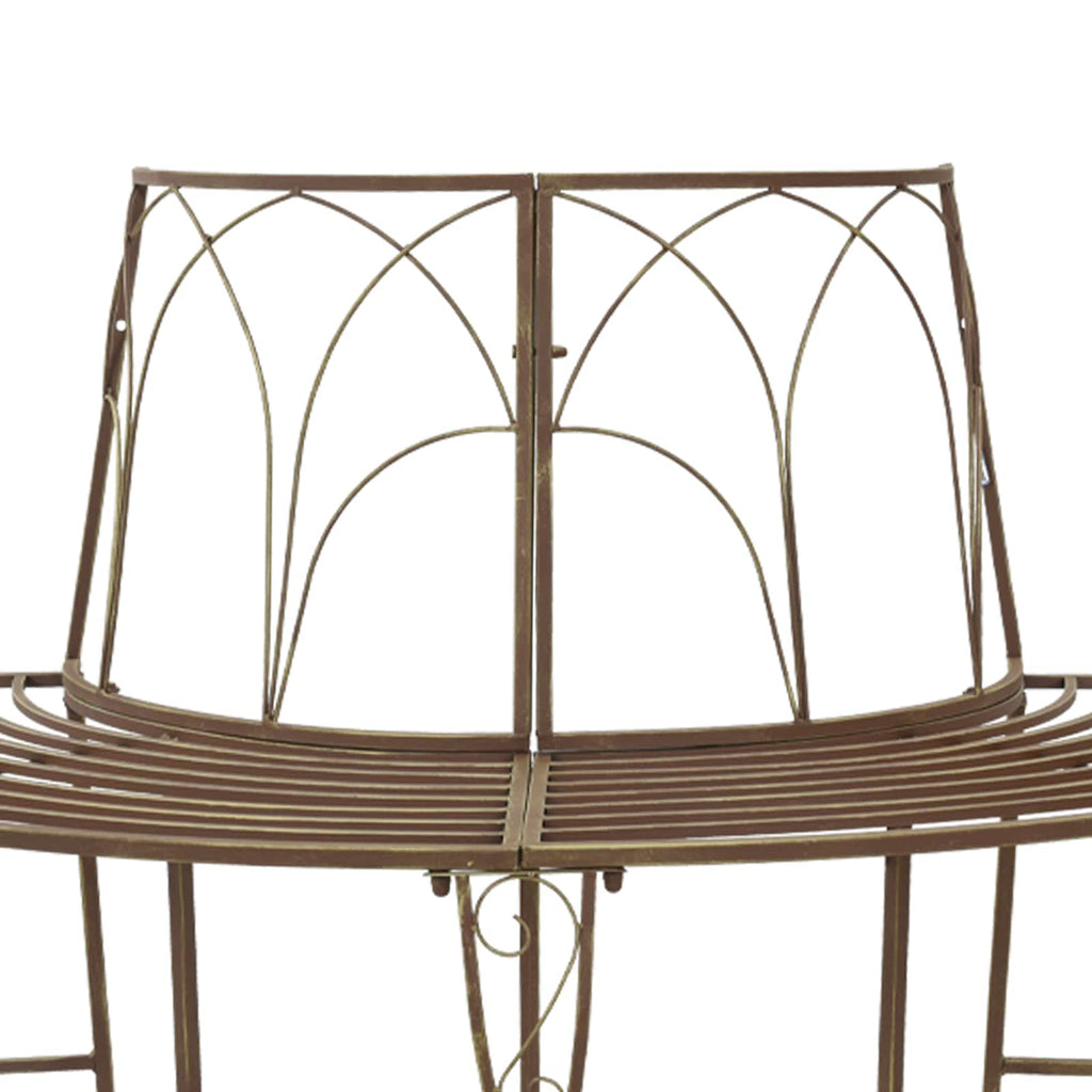 Baumbank 4-Sitzanzahl 160 x 80 x 89 cm Stahl Antikbraun