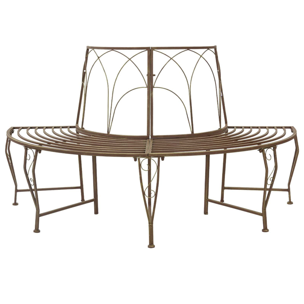 Baumbank 4-Sitzanzahl 160 x 80 x 89 cm Stahl Antikbraun