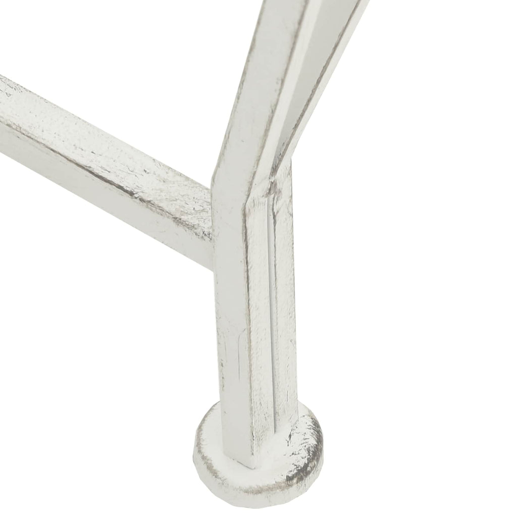 Baumbank 8-Sitzanzahl Ø 160 x 89 cm Stahl Antik Weiß Rund