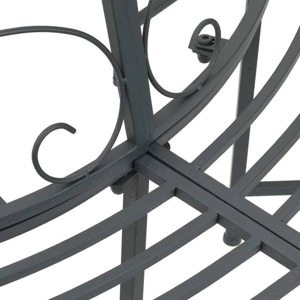 Baumbank 8-Sitzanzahl Ø 160 x 89 cm Stahl Silber Grau Rund