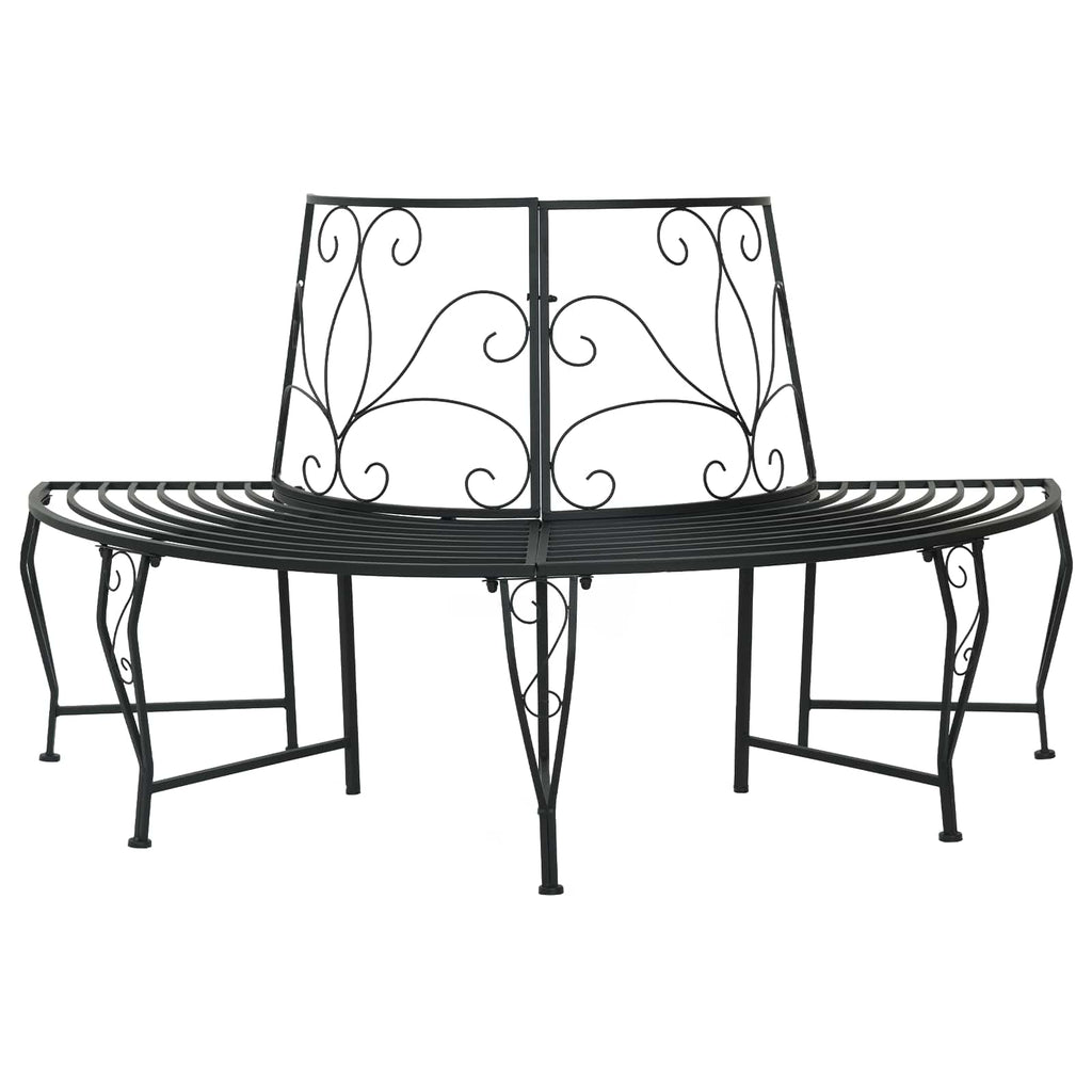 Baumbank 4-Sitzanzahl 160 x 80 x 89 cm Stahl Schwarz