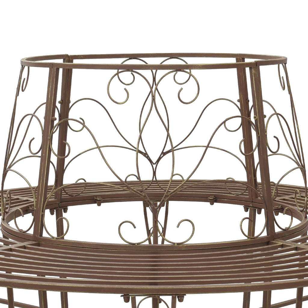 Baumbank 8-Sitzanzahl Ø 160 x 89 cm Stahl Antikbraun Rund