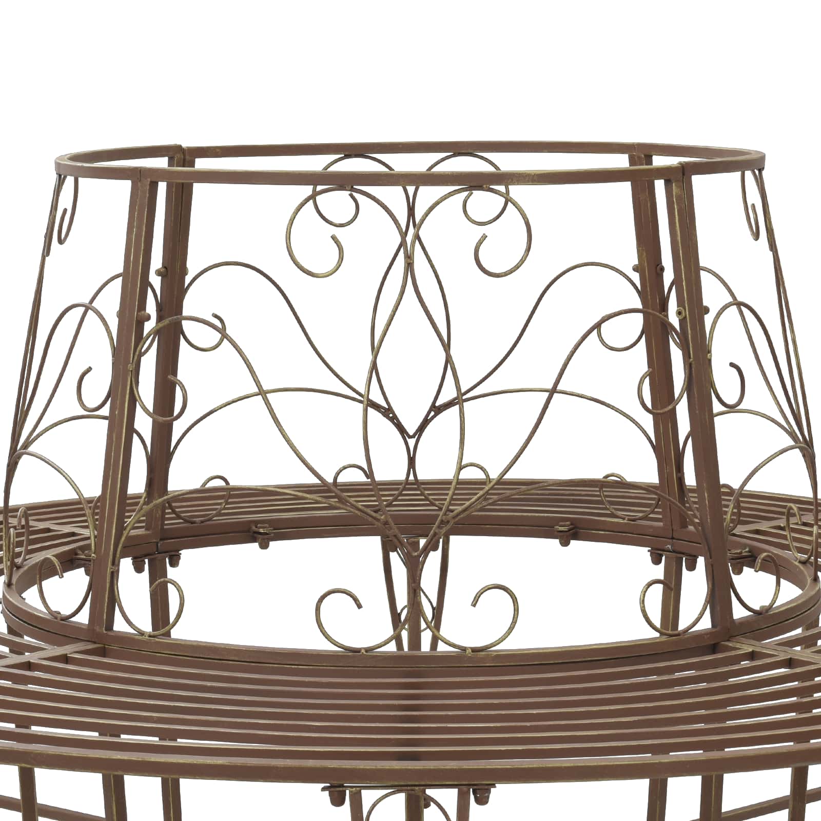 Baumbank 8-Sitzanzahl Ø 160 x 89 cm Stahl Antikbraun Rund