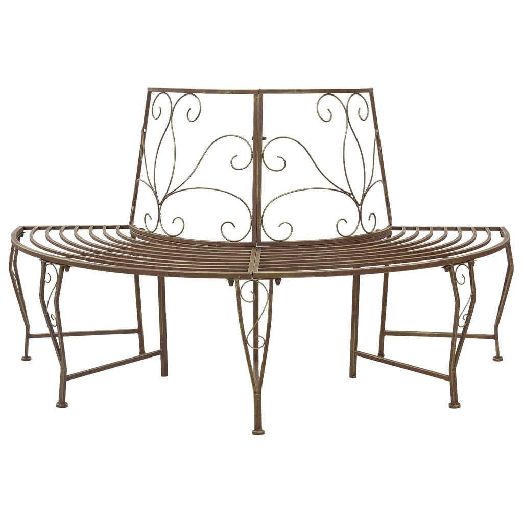 Baumbank 4-Sitzanzahl 160 x 80 x 89 cm Stahl Antikbraun