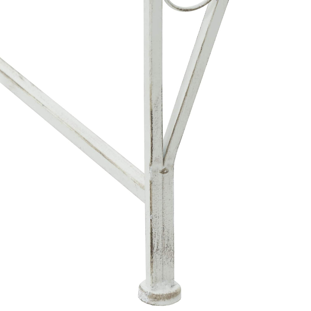 Baumbank 8-Sitzanzahl Ø 160 x 89 cm Stahl Antik Weiß Rund