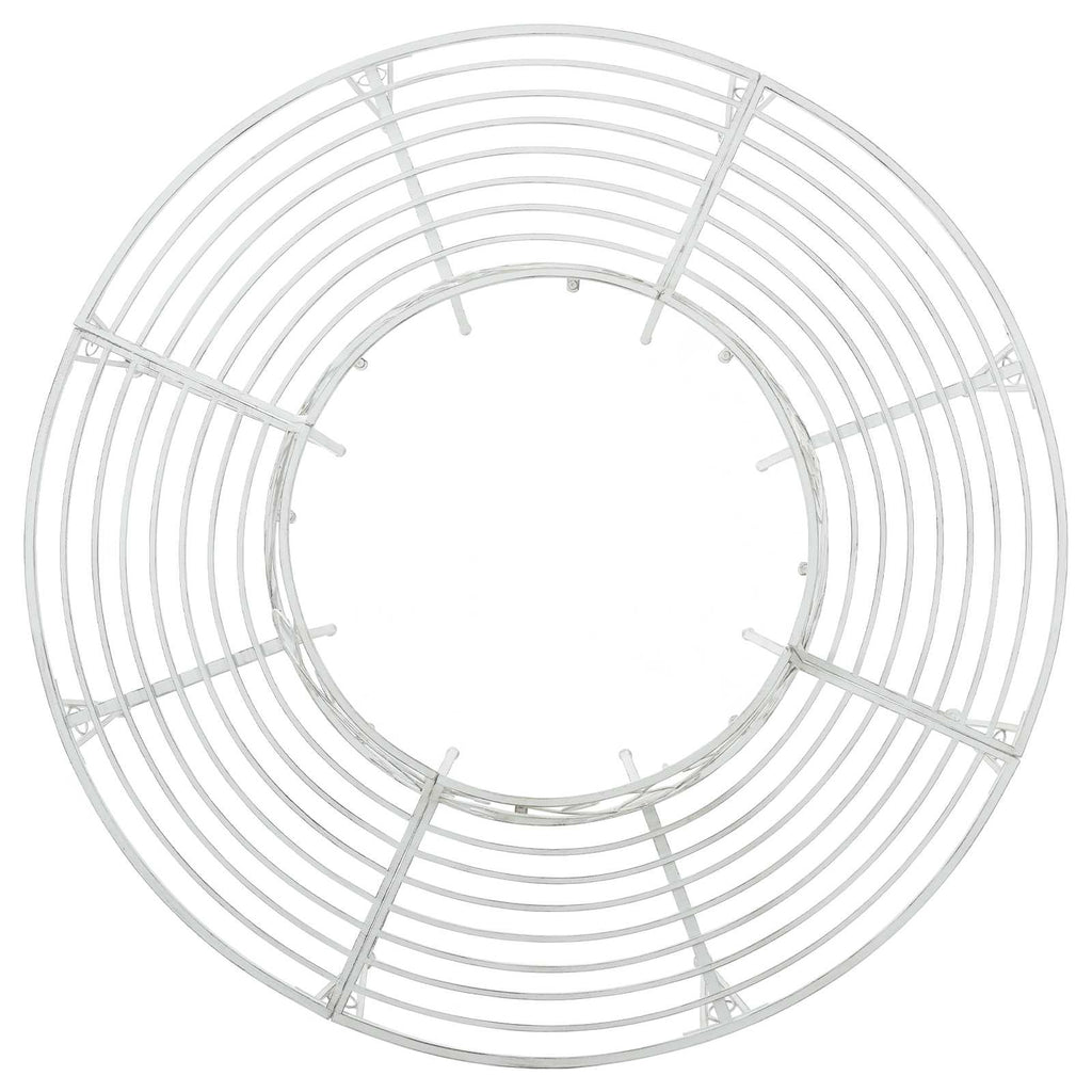 Baumbank 8-Sitzanzahl Ø 160 x 89 cm Stahl Antik Weiß Rund
