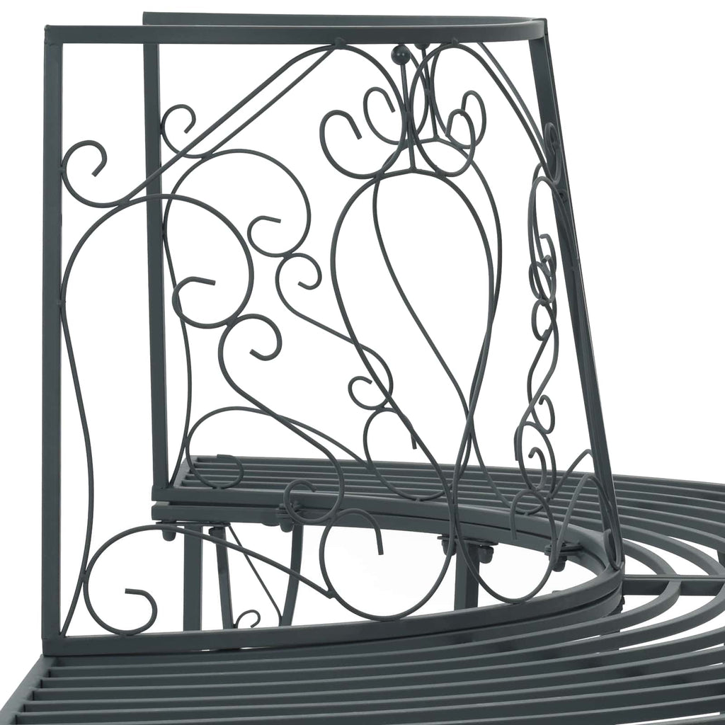 Baumbank 4-Sitzanzahl 160 x 80 x 89 cm Stahl Silber Grau