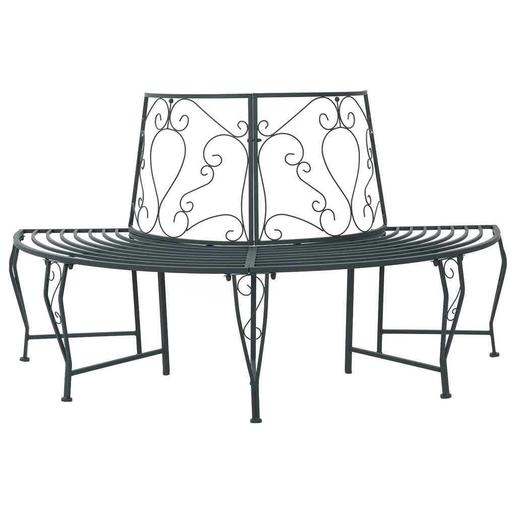 Baumbank 4-Sitzanzahl 160 x 80 x 89 cm Stahl Silber Grau