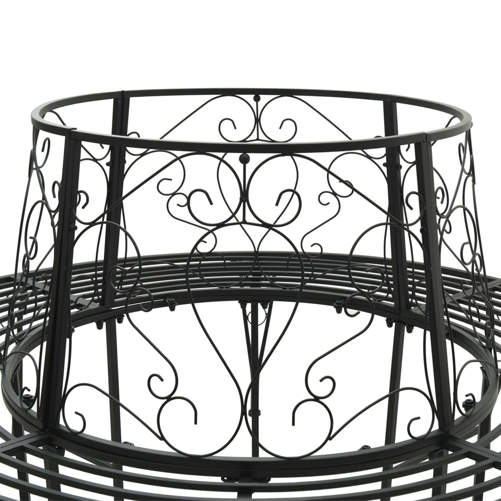 Baumbank 8-Sitzanzahl Ø 160 x 89 cm Stahl Schwarz Rund