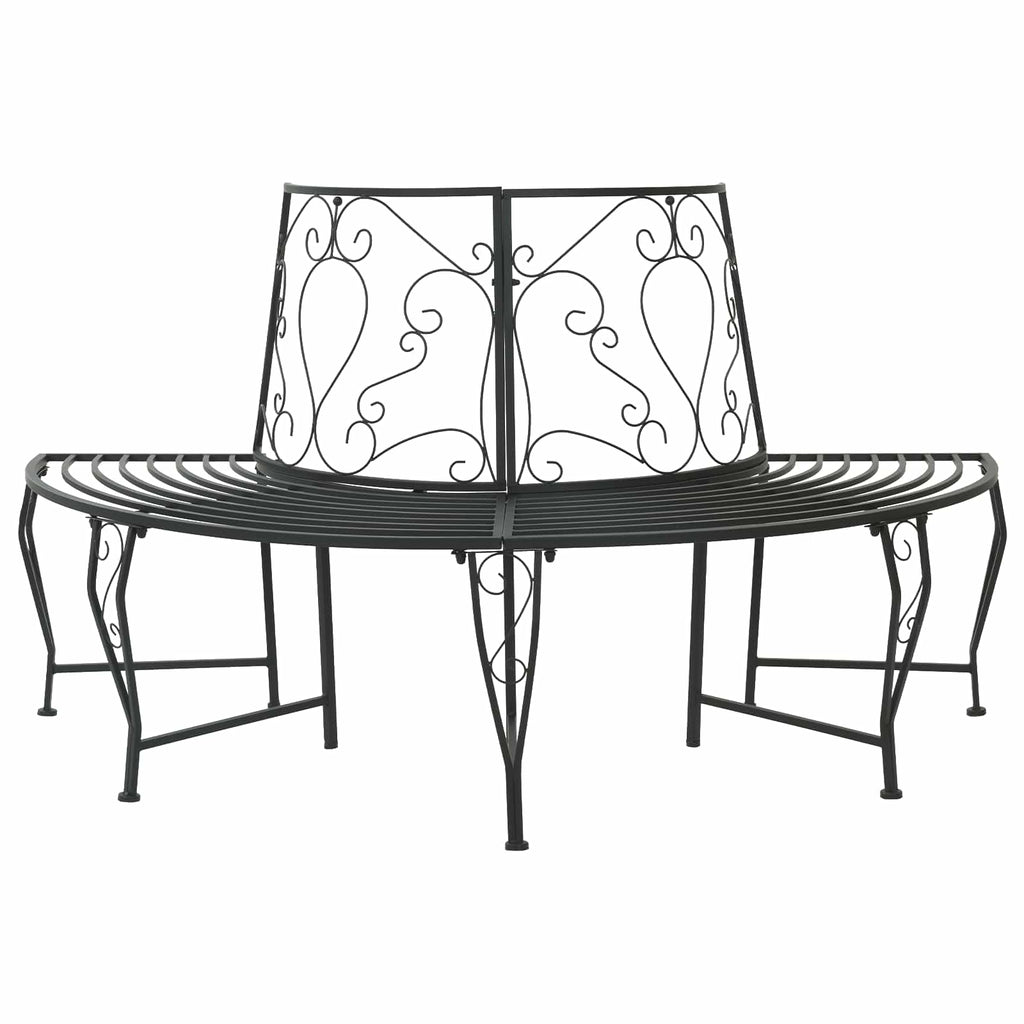 Baumbank 4-Sitzanzahl 160 x 80 x 89 cm Stahl Schwarz