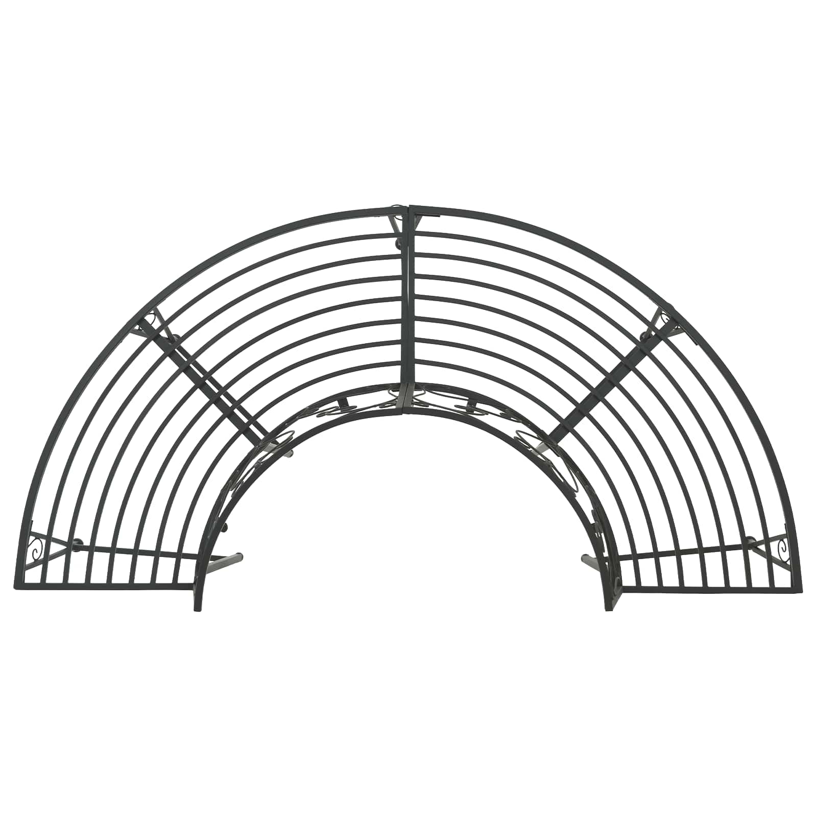 Baumbank 4-Sitzanzahl 160 x 80 x 89 cm Stahl Schwarz