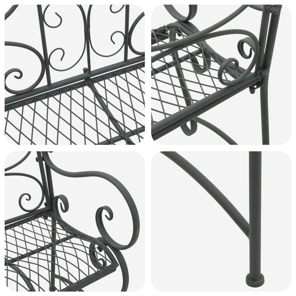 Gartenbank 2-Sitzanzahl 114 x 56,5 x 90 cm Stahl Silber Grau