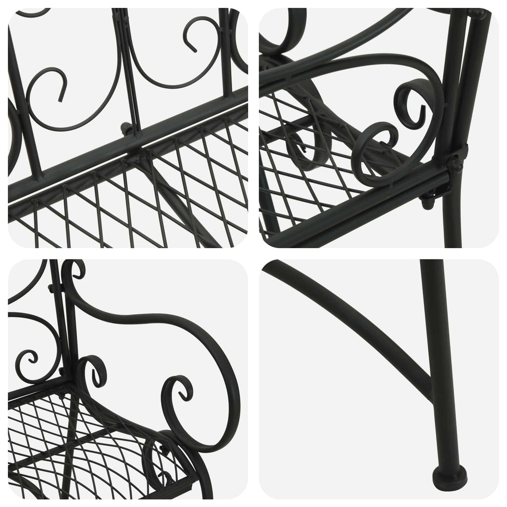 Gartenbank 2-Sitzanzahl 114 x 56,5 x 90 cm Stahl Schwarz