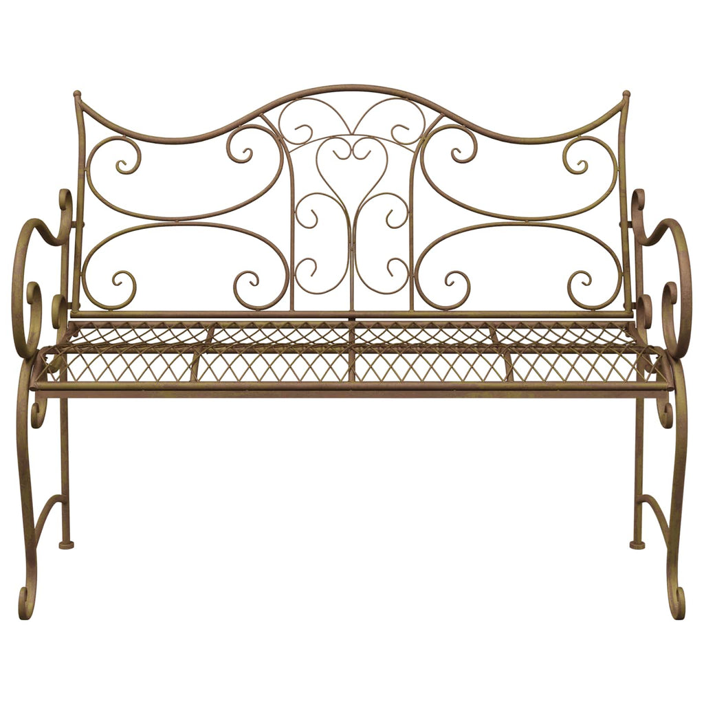 Gartenbank 2-Sitzanzahl 114 x 56,5 x 90 cm Stahl Antikbraun