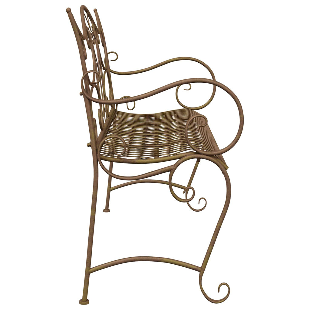 Gartenbank 2-Sitzanzahl 114 x 56,5 x 90 cm Stahl Antikbraun