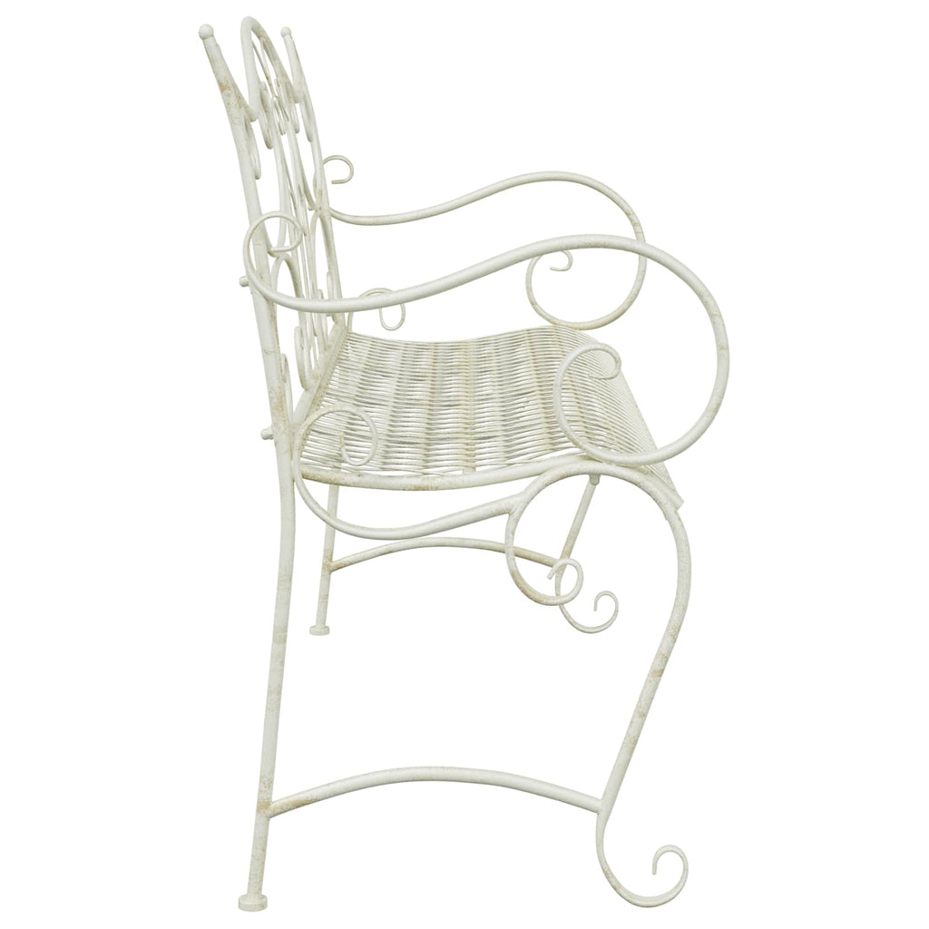 Gartenbank 2-Sitzanzahl 114 x 56,5 x 90 cm Stahl Antik Weiß
