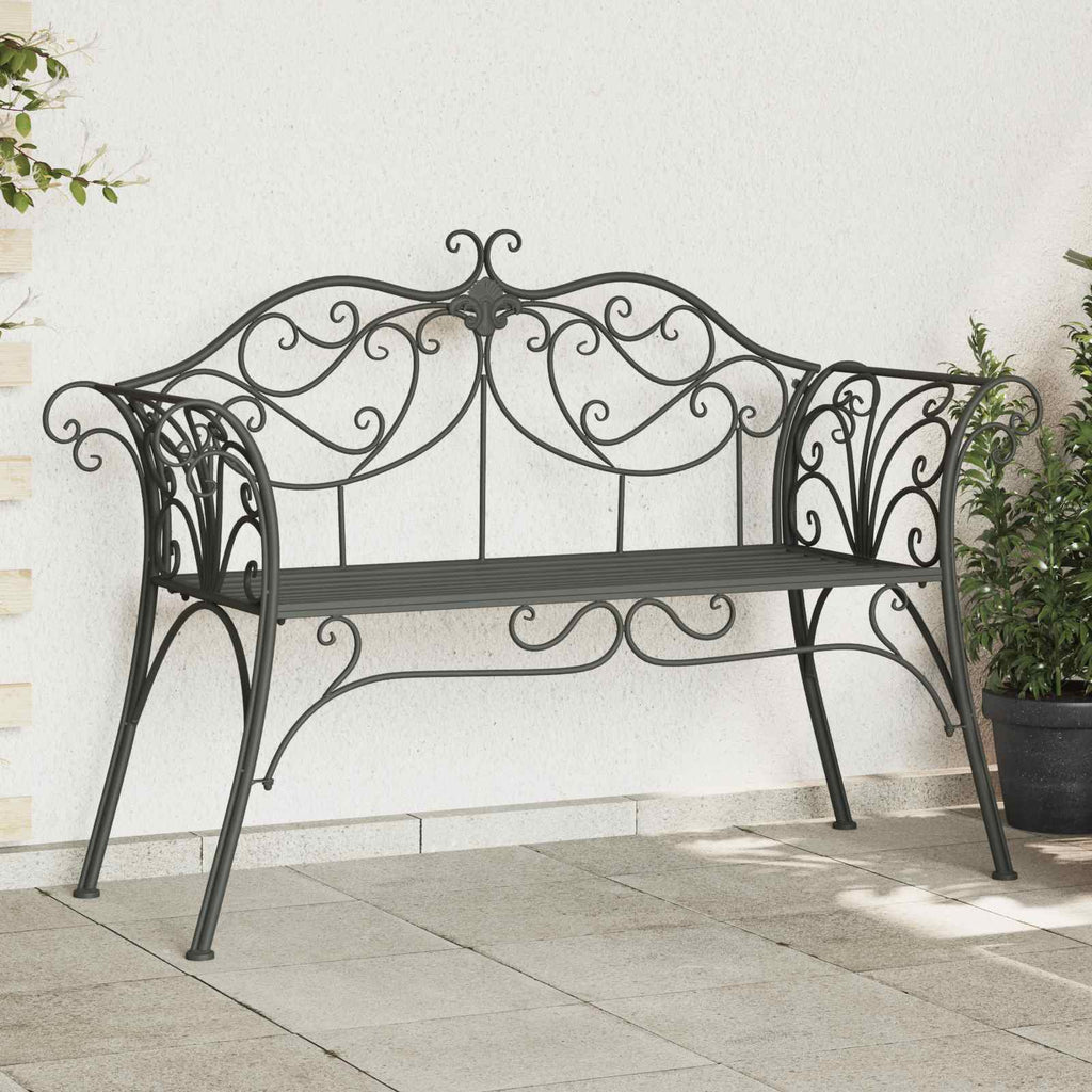 Gartenbank 2-Sitzanzahl 130 x 47 x 90 cm Stahl Silber Grau