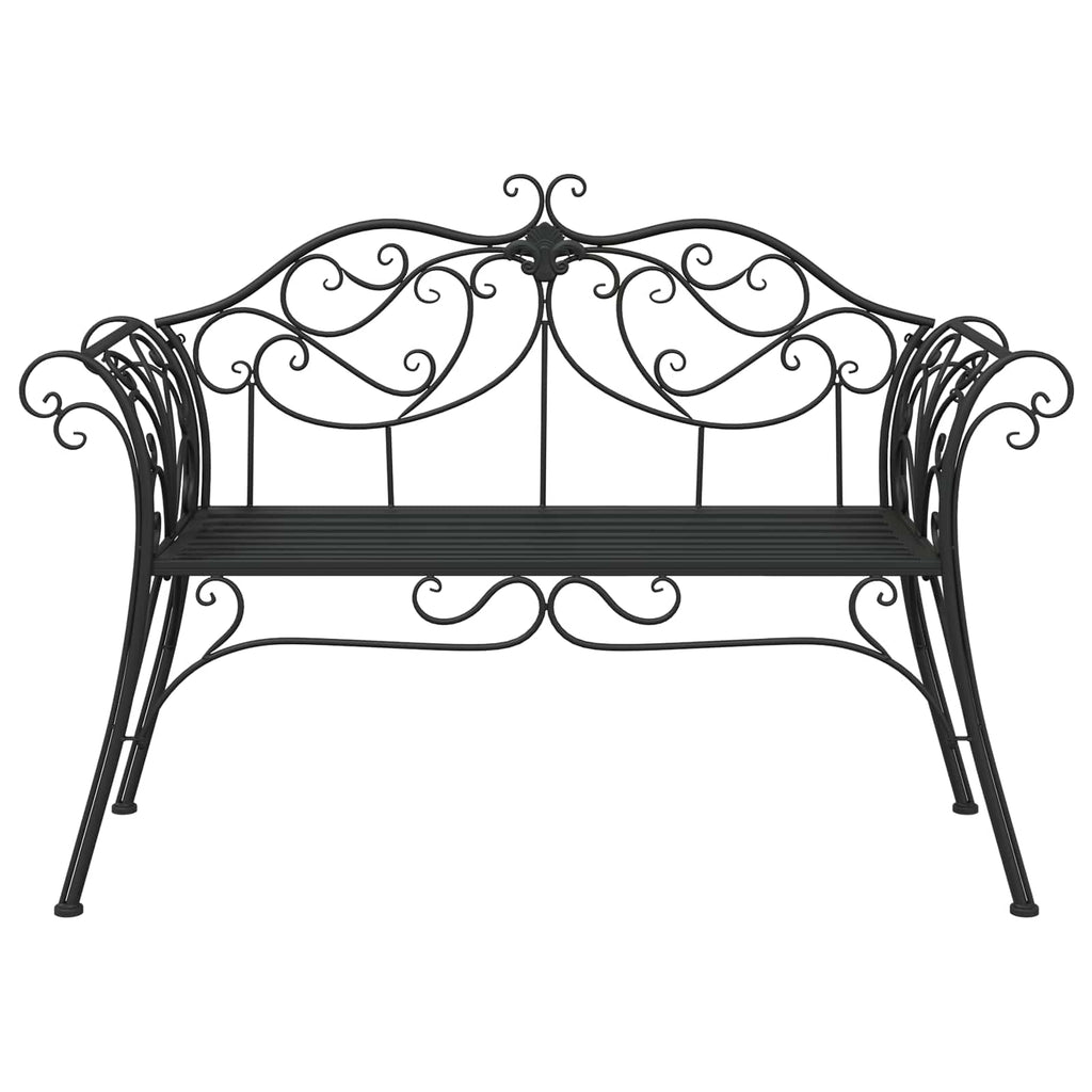 Gartenbank 2-Sitzanzahl 130 x 47 x 90 cm Stahl Schwarz