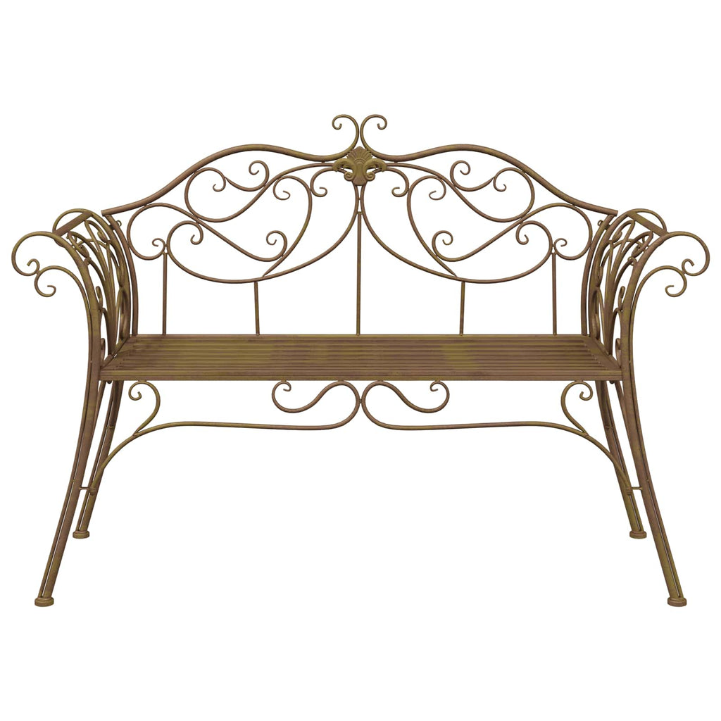 Gartenbank 2-Sitzanzahl 130 x 47 x 90 cm Stahl Antikbraun