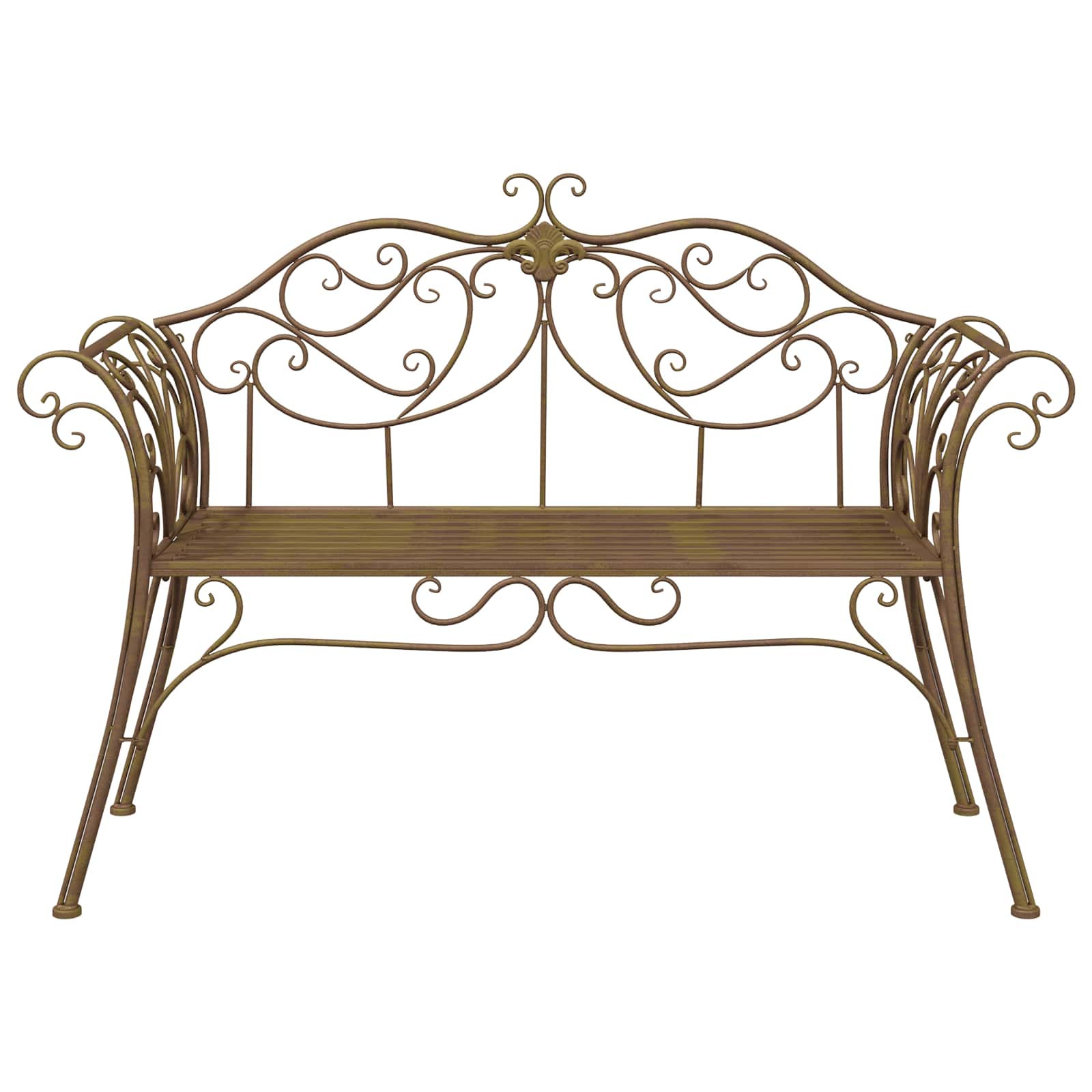 Gartenbank 2-Sitzanzahl 130 x 47 x 90 cm Stahl Antikbraun
