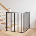 Hundetor 2 Panels Schwarz 100 x 100 cm Verzinkter Stahl
