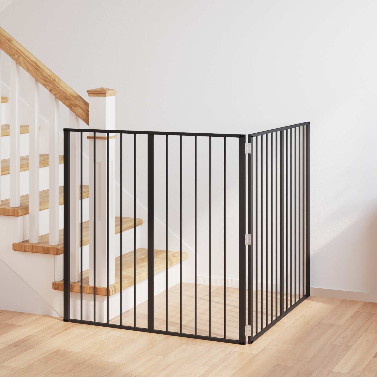 Hundetor 2 Panels Schwarz 100 x 100 cm Verzinkter Stahl
