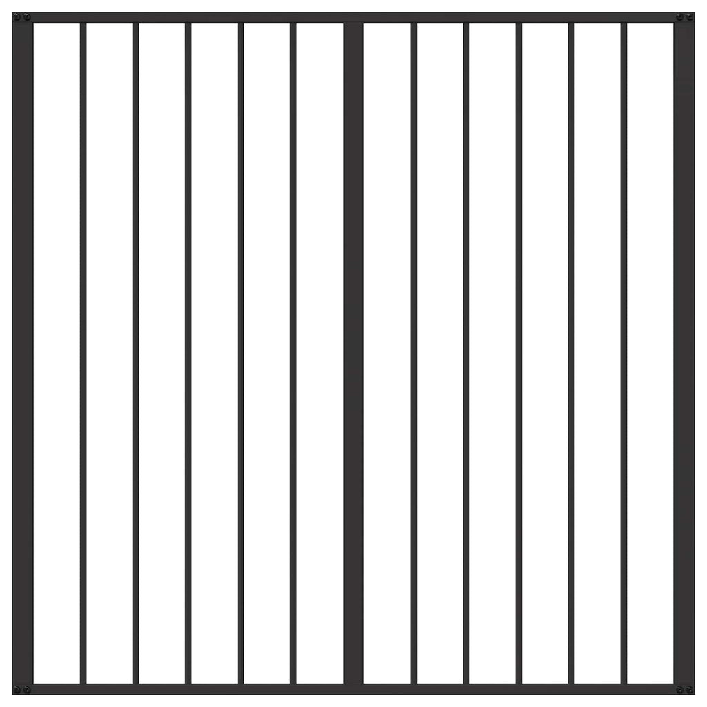 Hundetor 2 Panels Schwarz 100 x 100 cm Verzinkter Stahl