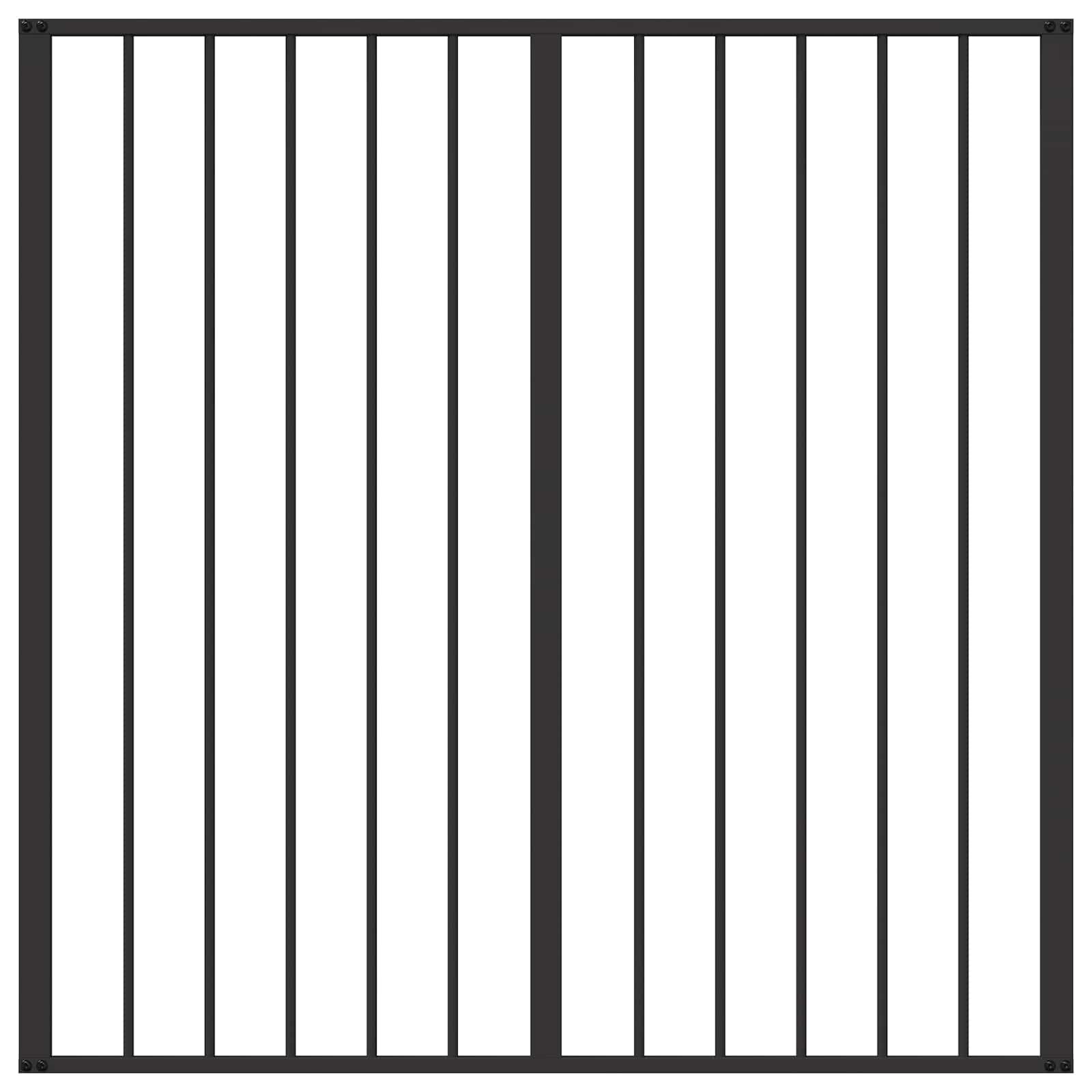 Hundetor 2 Panels Schwarz 100 x 100 cm Verzinkter Stahl