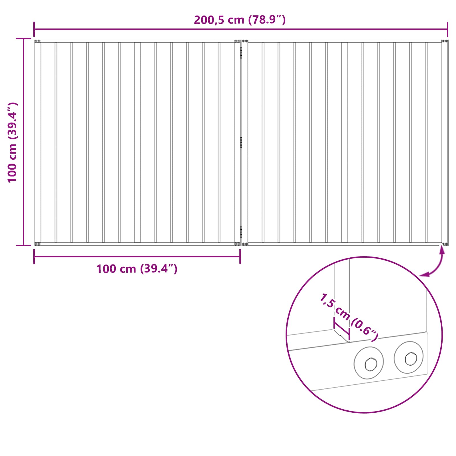 Hundetor 2 Panels Schwarz 100 x 100 cm Verzinkter Stahl
