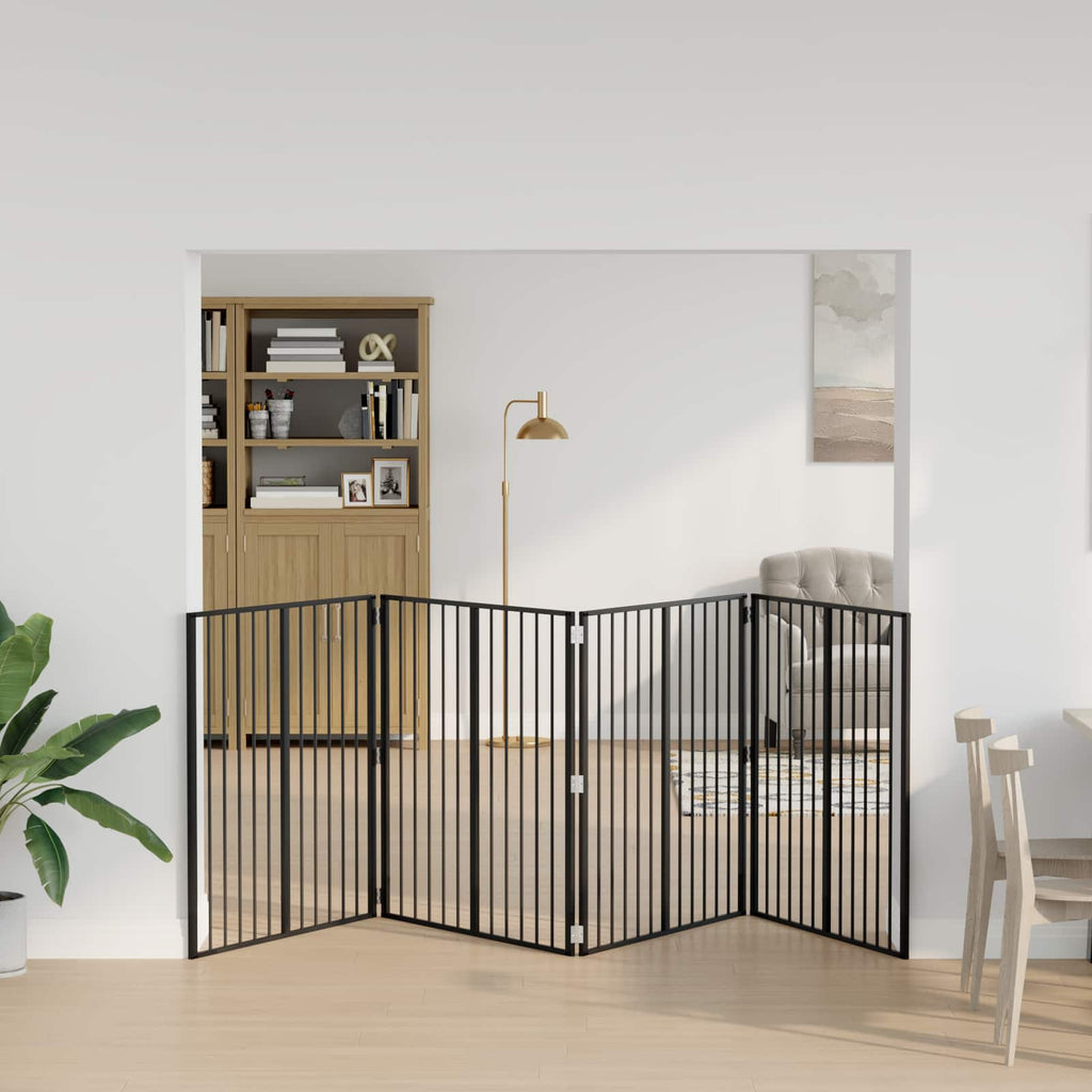 Hundetor 4 pcs Schwarz 100 x 100 cm Verzinkter Stahl