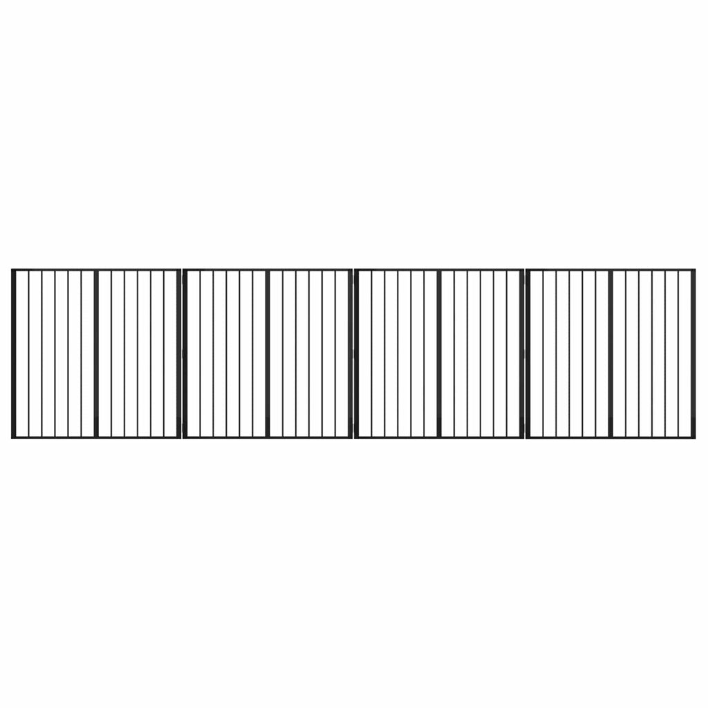 Hundetor 4 pcs Schwarz 100 x 100 cm Verzinkter Stahl